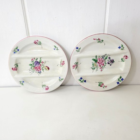 Keller & Guerin Other - Keller & Guerin Luneville Old Strasbourg 3 Part Divided Plates Set of Two